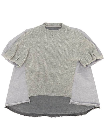 Panel Wool Knit Top Grey - SACAI - BALAAN 2