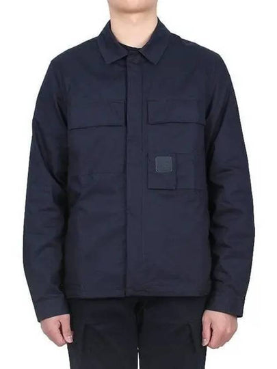 Metropolis Series Gabardine Pocket Long Sleeve Shirt Navy - CP COMPANY - BALAAN 2