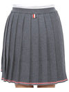 Full Needle Stitch Merino Wool Tipping Pleated Skirt Grey - THOM BROWNE - BALAAN 8