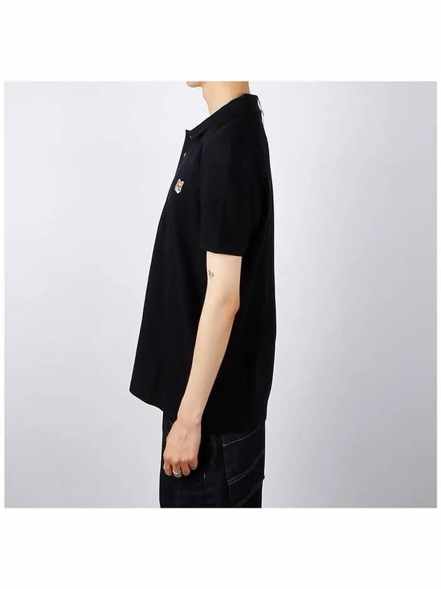 Fox Head Patch Cotton Polo Shirt Black - MAISON KITSUNE - BALAAN 4