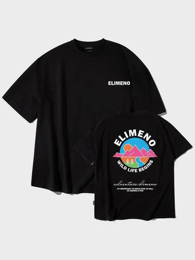 Wild Mountain Overfit Short Sleeve T Shirt Black - ELIMENO - BALAAN 1