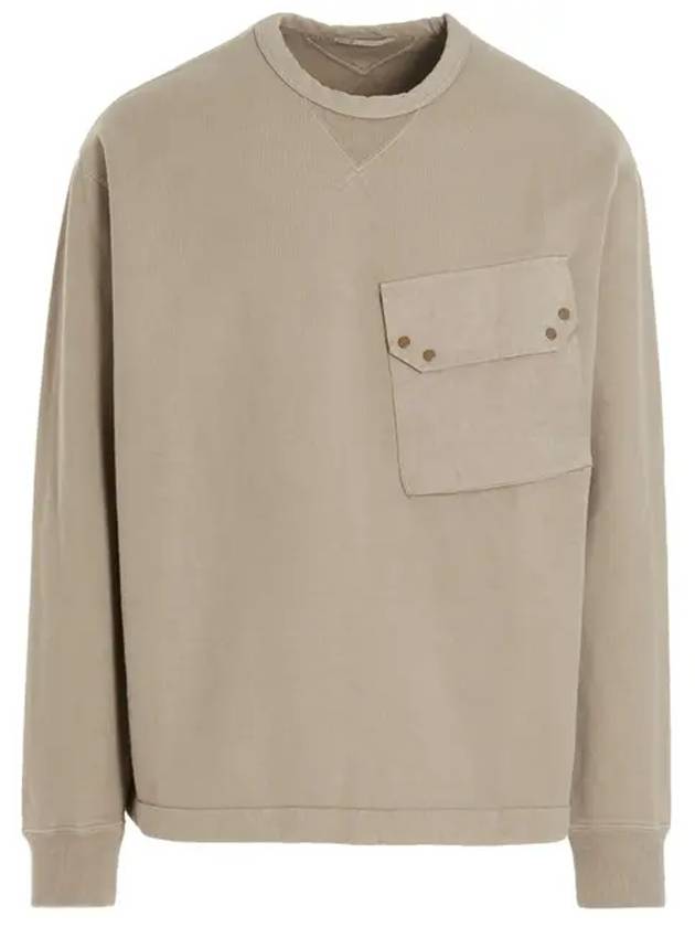 Maxi Pocket Detail Sweatshirt Beige - TEN C - BALAAN.