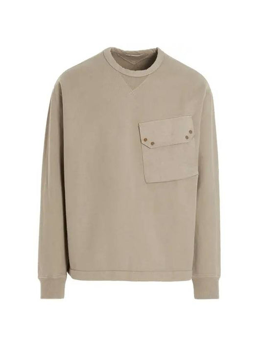 Maxi Pocket Detail Sweatshirt Beige - TEN C - BALAAN.