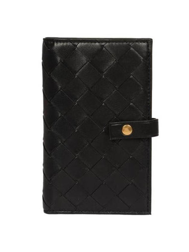 Intrecciato French Medium Wallet Black - BOTTEGA VENETA - BALAAN 1