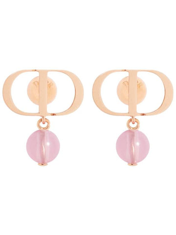 Petite CD Resin Pearl Earrings Pink - DIOR - BALAAN 1