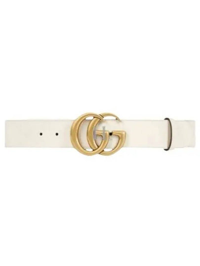 GG Marmont Buckle Leather Belt White - GUCCI - BALAAN 2