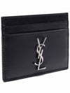 Monogram Card Case in Smooth Leather Black - SAINT LAURENT - BALAAN 4