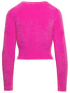 La Maille Neve Manches Longues Fluffy Charm Logo Cardigan Pink - JACQUEMUS - BALAAN 4