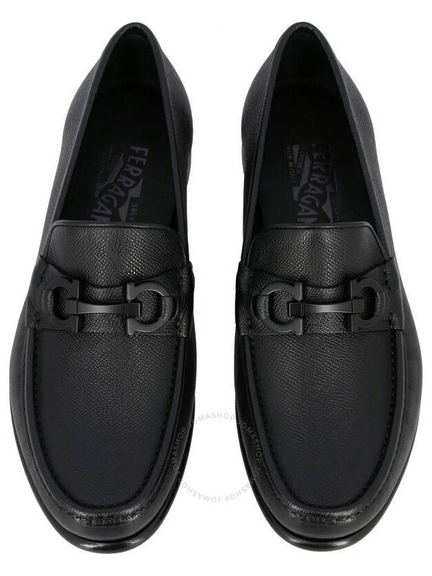 Gancini Bit Leather Moccasin Loafers Black - SALVATORE FERRAGAMO - BALAAN 3