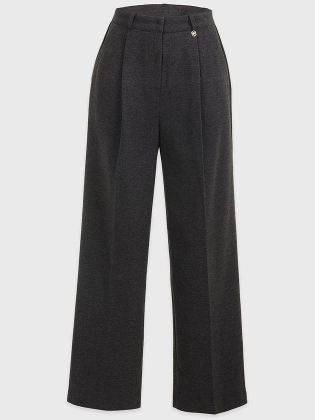 Women's Serene One-Tuck Wide Slacks Charcoal - MICANE - BALAAN 7