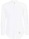 Three Stripes Tab China Collar Oxford Long Sleeve Shirt White - THOM BROWNE - BALAAN 2