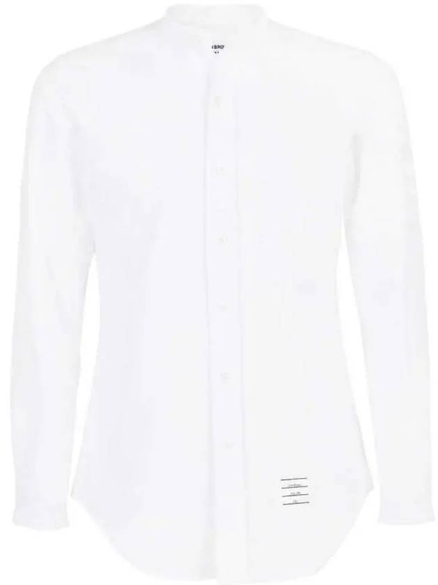 Three Stripes Tab China Collar Oxford Long Sleeve Shirt White - THOM BROWNE - BALAAN 2