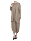 wrap knit cardigan long dress brown - LEMAIRE - BALAAN.