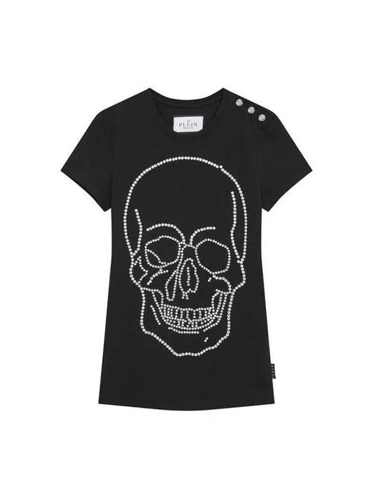 Week 20% Coupon 10% Women's Crystal Skull Short Sleeve T-Shirt Black - PHILIPP PLEIN - BALAAN 1