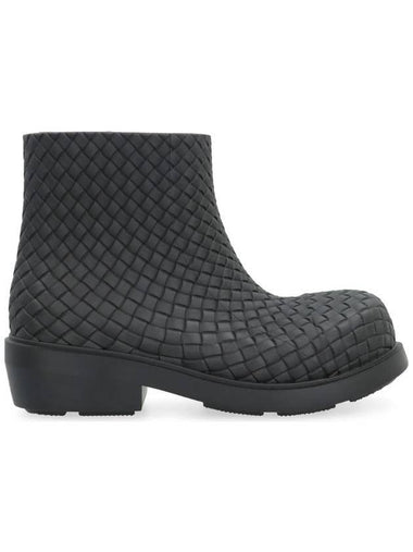 Fireman Rubber Rain Boots Black - BOTTEGA VENETA - BALAAN 1