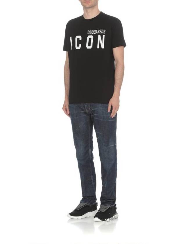 Men's Icon Logo Short Sleeve T-Shirt Black - DSQUARED2 - BALAAN 3