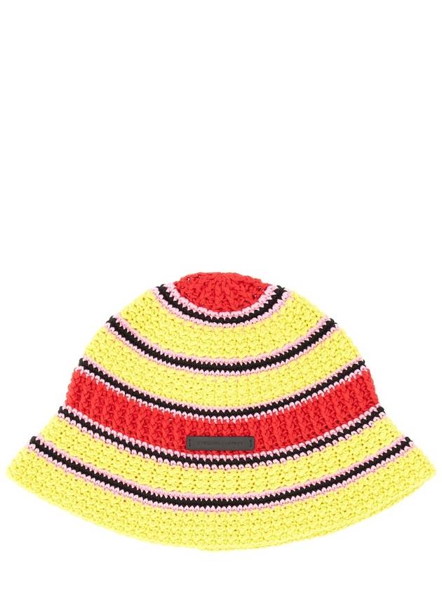 crochet knit bucket hat yellow - STELLA MCCARTNEY - BALAAN 2