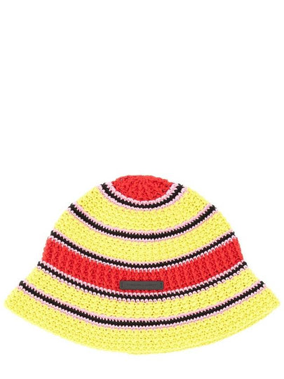 crochet knit bucket hat yellow - STELLA MCCARTNEY - BALAAN 2