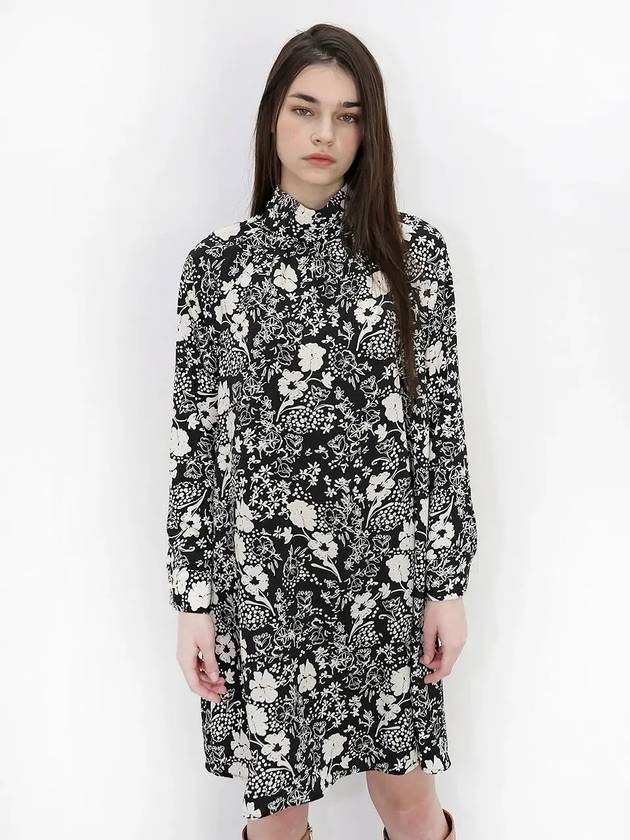 Turtleneck Flower Black One PieceTurtleneck Flower Black OP - DAMAGE MNEMONIC - BALAAN 2