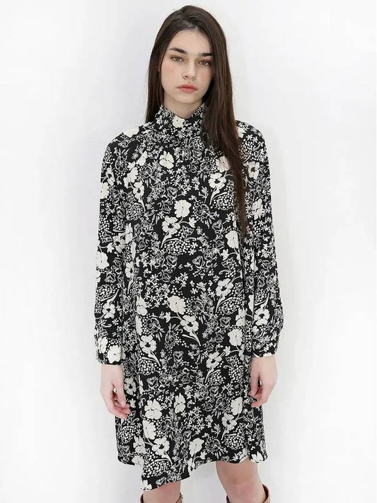 Turtleneck Flower Black One PieceTurtleneck Flower Black OP - DAMAGE MNEMONIC - BALAAN 2