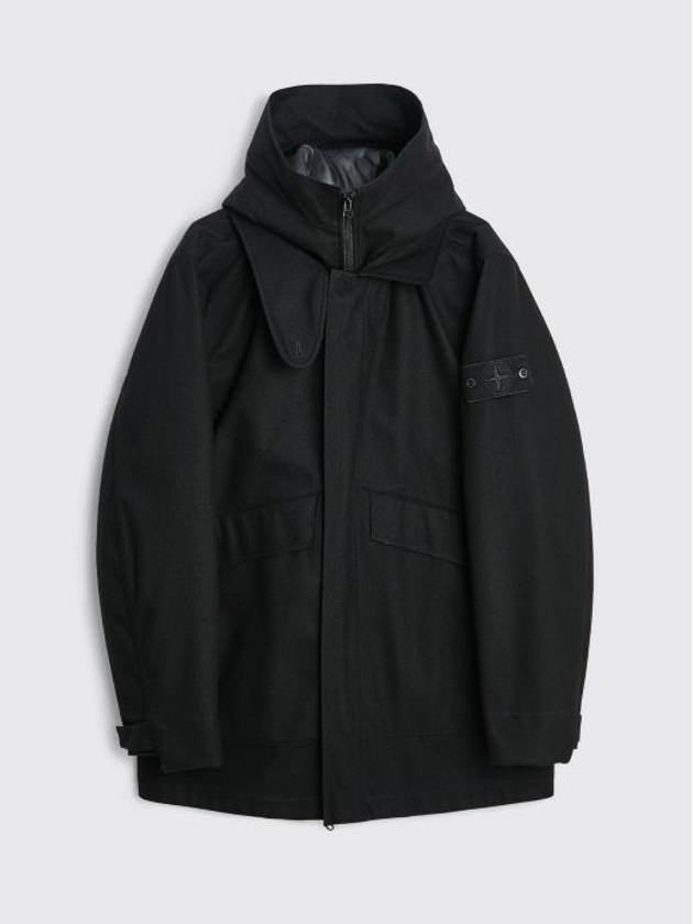 Men's Waffen Patch Ghost Piece Parka Black - STONE ISLAND - BALAAN 2