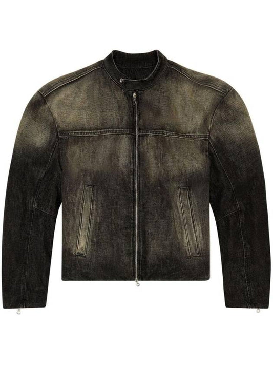 D-Mag S Cotton Denim Jacket Black - DIESEL - BALAAN 1
