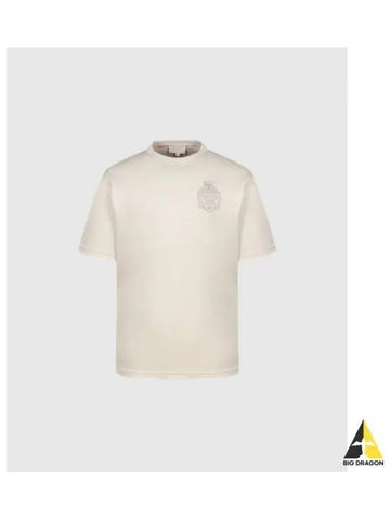 TRAVISMATHEW Men s Classic Emblem Cotton Short Sleeve Beige - TRAVIS SCOTT - BALAAN 1