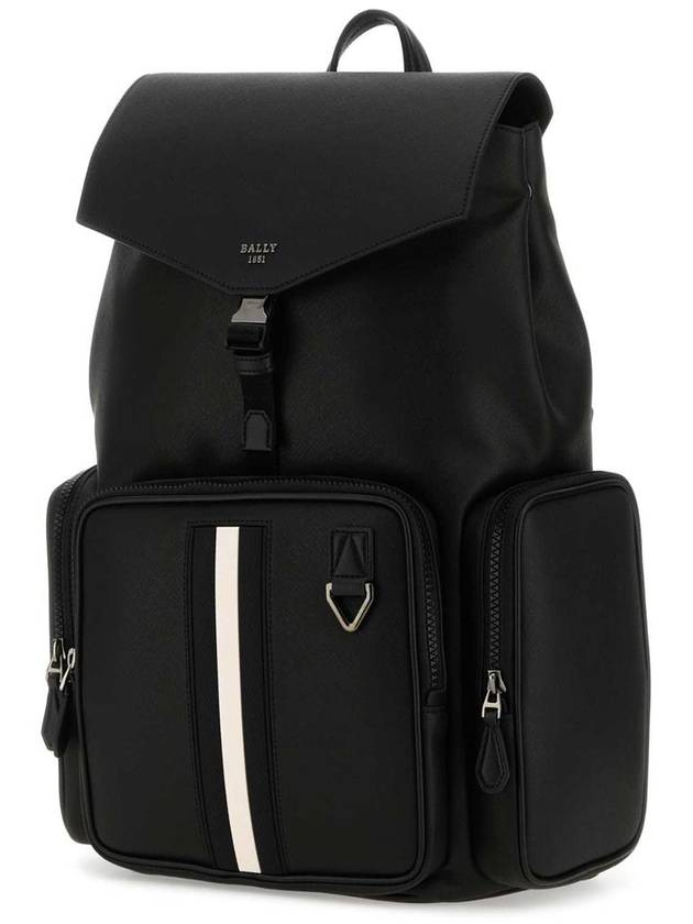 Leather Maxi Backpack Black - BALLY - BALAAN 3