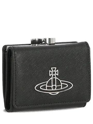 Logo 51150026 L001N N402 Saffiano half wallet 992511 - VIVIENNE WESTWOOD - BALAAN 1