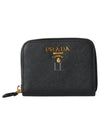 Metal Logo Saffiano Coin Card Wallet Black - PRADA - BALAAN 2