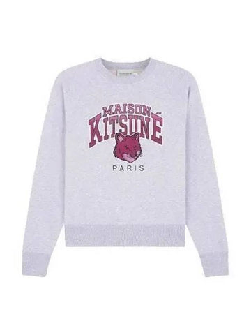 Women s CAMPER Campus Logo Fox Print Sweatshirt Gray Navy LW00301KM0001 - MAISON KITSUNE - BALAAN 1