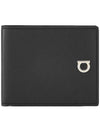 Gancini Logo Half Wallet Black - SALVATORE FERRAGAMO - BALAAN 3