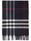 Check Cashmere Scarf Navy - BURBERRY - BALAAN 3