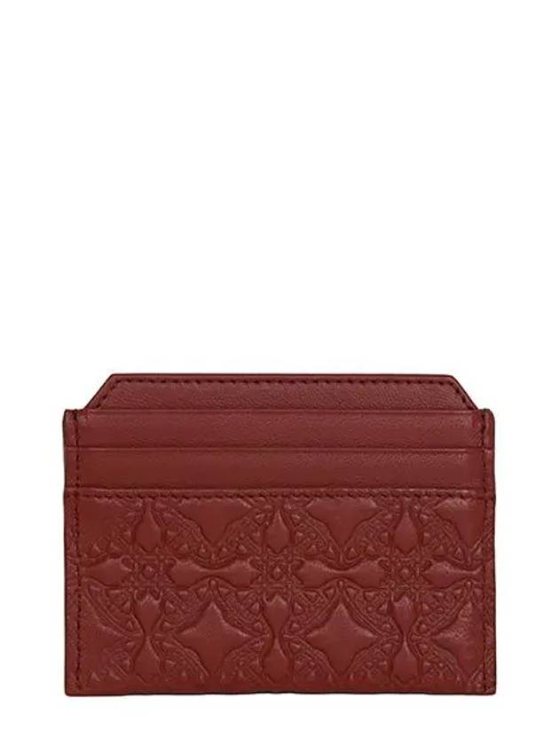 Embossed Slim Card Wallet Red - VIVIENNE WESTWOOD - BALAAN 3