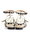 Women's Rockstud Strap Flat Sandals Black - VALENTINO - BALAAN.