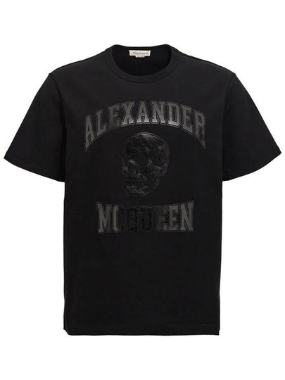 Skull Logo Print Short Sleeve T-Shirt Black - ALEXANDER MCQUEEN - BALAAN 2