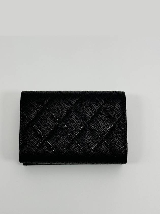 Classic Caviar Gold Plated Small Flap Half Wallet Black - CHANEL - BALAAN 4