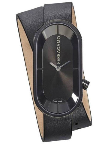 Ferragamo Curve Quartz Black Dial Unisex Watch SFK300423 - SALVATORE FERRAGAMO - BALAAN 1