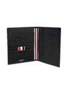 Pebble Grain Passport Holder Card Wallet Black - THOM BROWNE - BALAAN 2