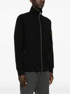 Cotton Zip-Up Jacket Black - STONE ISLAND - BALAAN 3