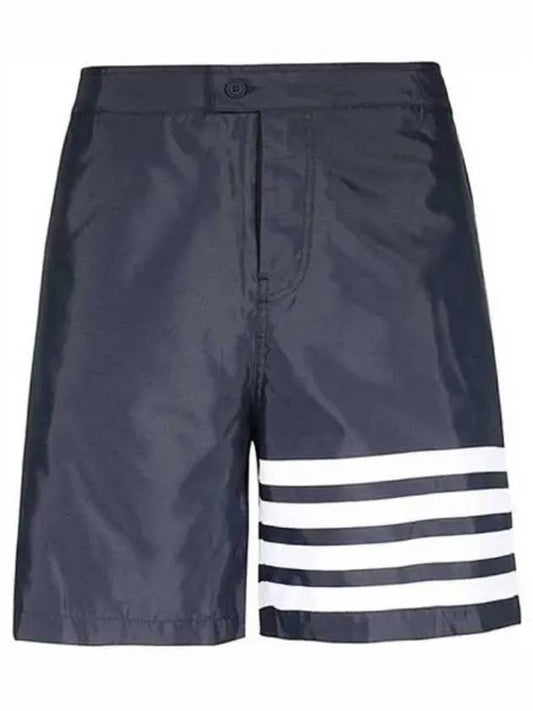 Button front striped swim shorts navy men s pants 271301 - THOM BROWNE - BALAAN 1