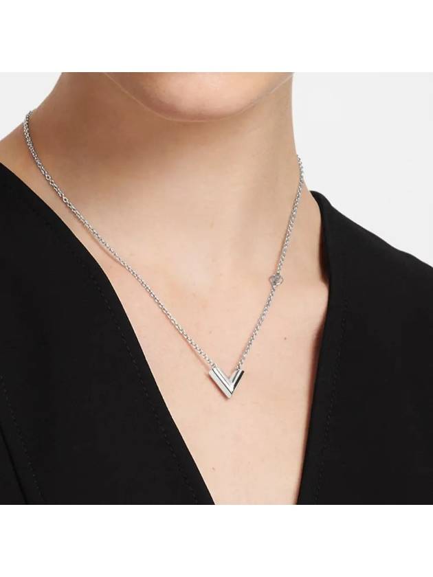 Essential V Supple Necklace Silver - LOUIS VUITTON - BALAAN 4