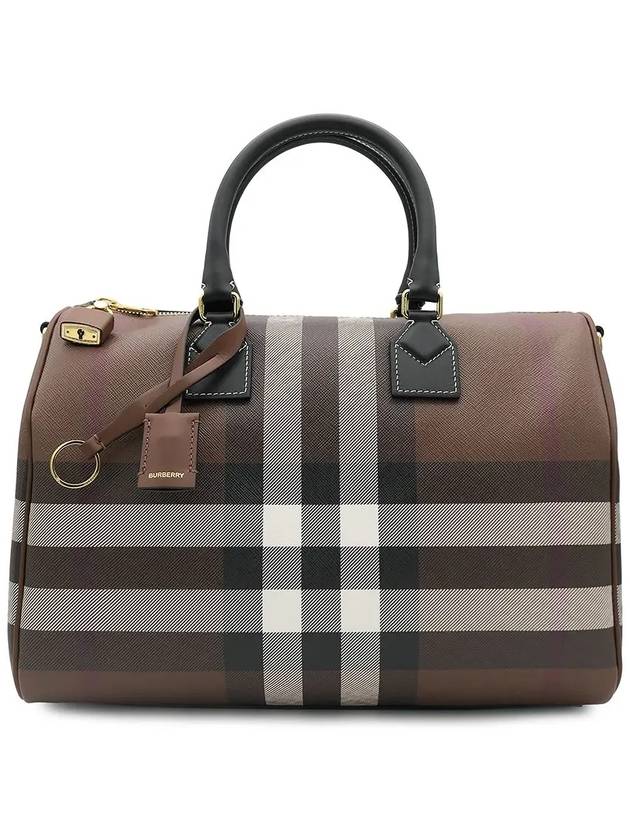 Check Medium Bowling Tote Bag Dark Birch Brown - BURBERRY - BALAAN 2