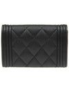 Boy  Flap Card Holder Grained Calfskin Ruthenium Black - CHANEL - BALAAN 4