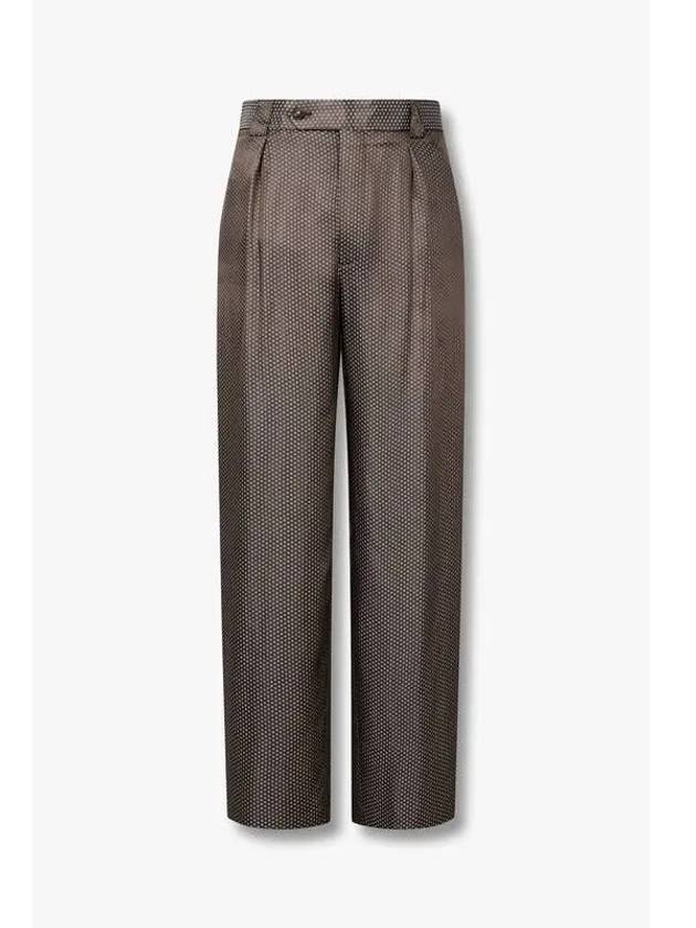 Men s Glossy Floral Easy Pants Dark Khaki - GIORGIO ARMANI - BALAAN 1