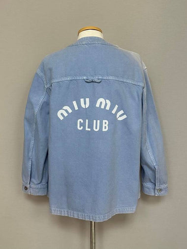 Cotton Bag Logo Denim Jacket 38 - MIU MIU - BALAAN 1