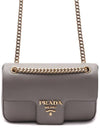 Saffiano Leather Chain Shoulder Bag Grey - PRADA - BALAAN 2