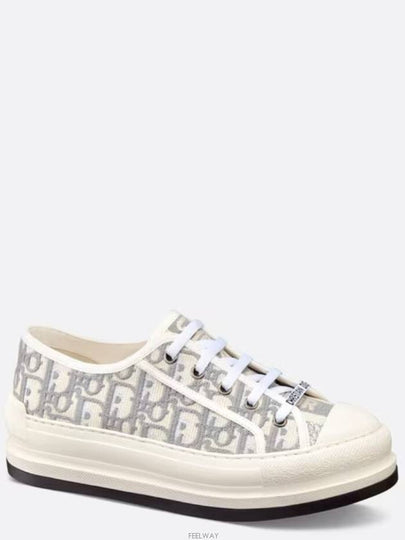 Walk'n' Platform Oblique Embroidered Low Top Sneakers Grey - DIOR - BALAAN 2