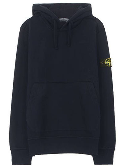 Men's Wappen Patch Brushed Cotton Hoodie Navy - STONE ISLAND - BALAAN 2