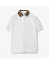 Kids Vintage Check Collar Short Sleeve Polo Shirt White - BURBERRY - BALAAN 2